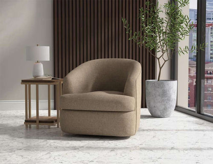 IFD - Tumbi - Wooden Frame & Metal Base, 360 Degree Swivel Accent Chair - IUP854-ACH-152 veiw 2