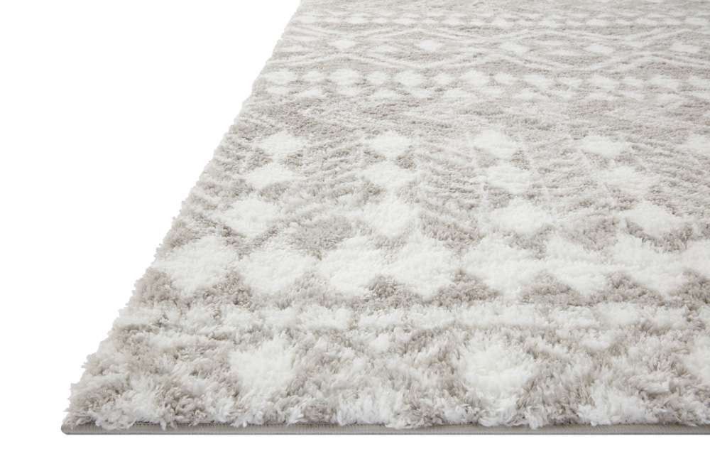 Loloi - Bliss Shag Grey / White 18in x 18in Sample Rug - BLISBLS-05GYWH160S veiw 3