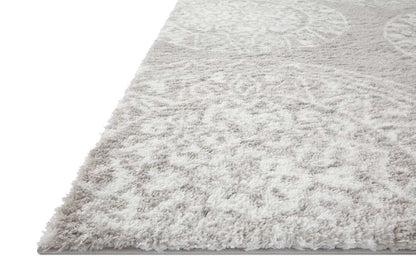 Loloi - Bliss Shag Grey / White 18in x 18in Sample Rug - BLISBLS-06GYWH160S veiw 3