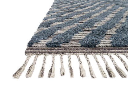 Loloi - Khalid Blue / Pewter 4-0in x 6-0in Accent Rug - KHALKF-06BBPW4060 veiw 3