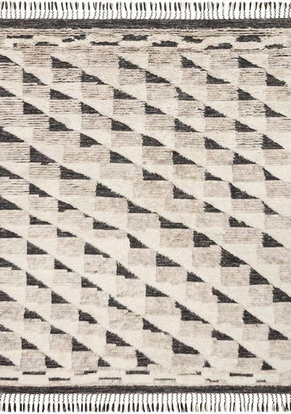 Loloi - Khalid Natural / Black 7-9in x 9-9in Area Rug - KHALKF-02NABL7999 veiw 1