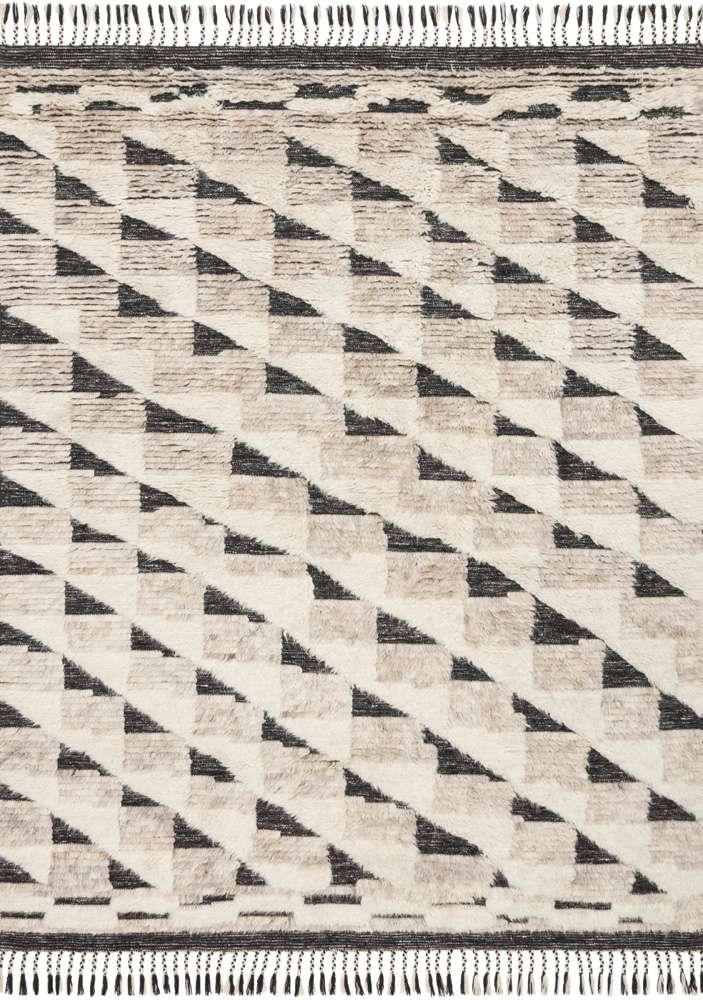 Loloi - Khalid Natural / Black 8-6in x 11-6in Area Rug - KHALKF-02NABL86B6 veiw 1