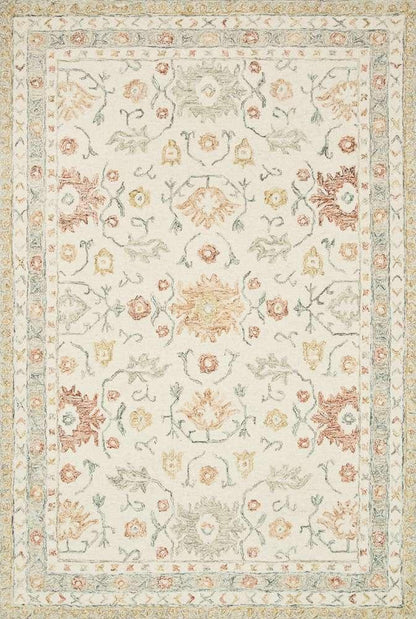 Loloi - Norabel Ivory / Rust 5-0in x 7-6in Area Rug - NORBNOR-03IVRU5076 veiw 1