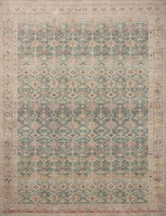 Angela Rose x Loloi - Aubrey Aqua / Sand 18in x 18in Sample Rug - ABREAUB-02AQSA160S veiw 1