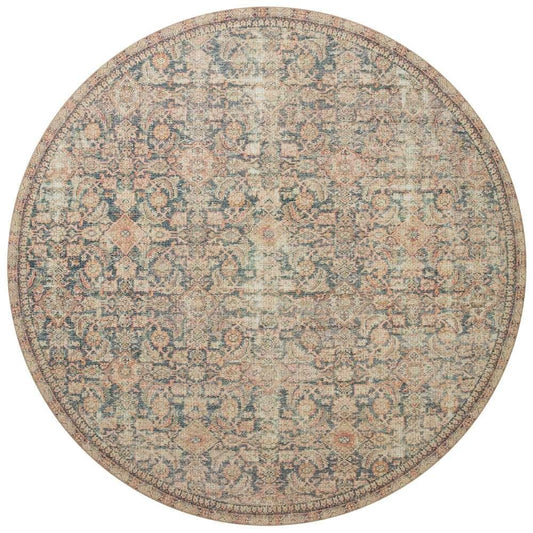 Angela Rose x Loloi - Aubrey Navy / Multi 7-6in x 7-6in Round Area Rug - ABREAUB-01NVML760R veiw 1