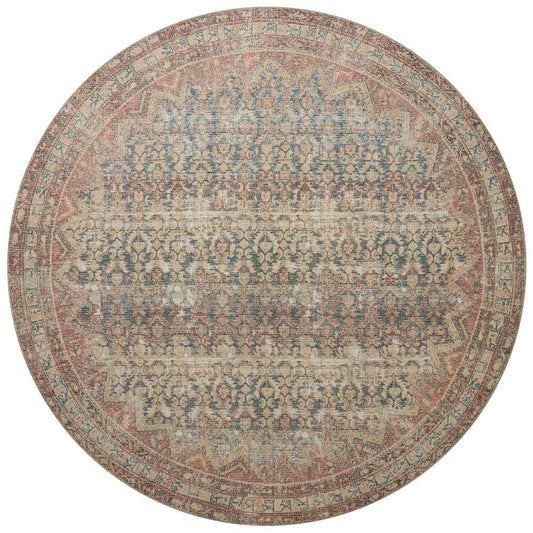 Angela Rose x Loloi - Aubrey Ocean / Spice 7-6in x 7-6in Round Area Rug - ABREAUB-03OCSQ760R veiw 1