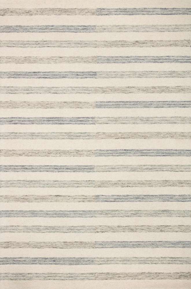 Chris Loves Julia x Loloi - Chris Ivory / Slate 18in x 18in Sample Rug - CHRICHR-05IVSL160S veiw 1