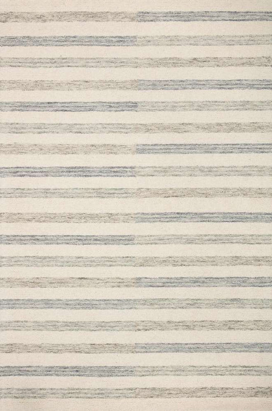 Chris Loves Julia x Loloi - Chris Ivory / Slate 18in x 18in Sample Rug - CHRICHR-05IVSL160S veiw 1