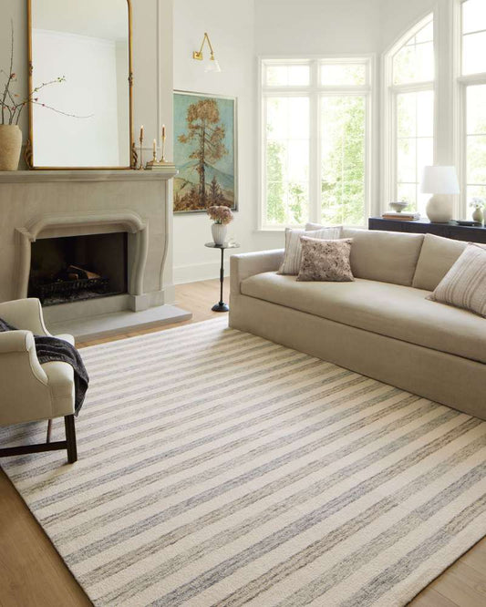 Chris Loves Julia x Loloi - Chris Ivory / Slate 2-3in x 3-9in Accent Rug - CHRICHR-05IVSL2339 veiw 2