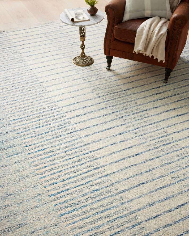 Chris Loves Julia x Loloi - Chris Ivory / Denim 5-0in x 7-6in Area Rug - CHRICHR-01IVDE5076 veiw 5