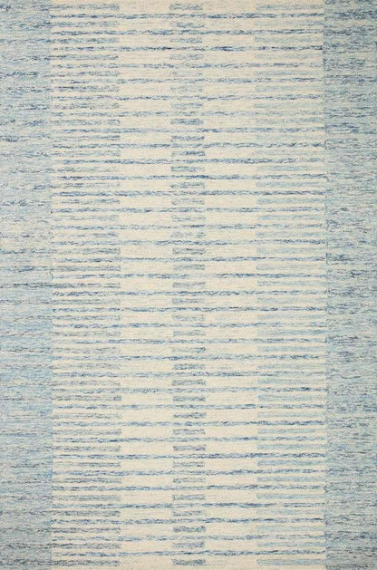 Chris Loves Julia x Loloi - Chris Ivory / Denim 7-9in x 7-9in Square Area Rug - CHRICHR-01IVDE790S veiw 1