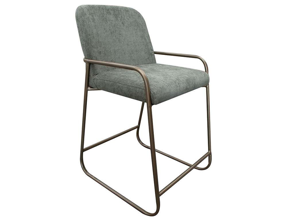IFD - Comala - Wooden Frame & Metal Base, 24in Upholstered Barstool - IUP800-BST24-111 veiw 1