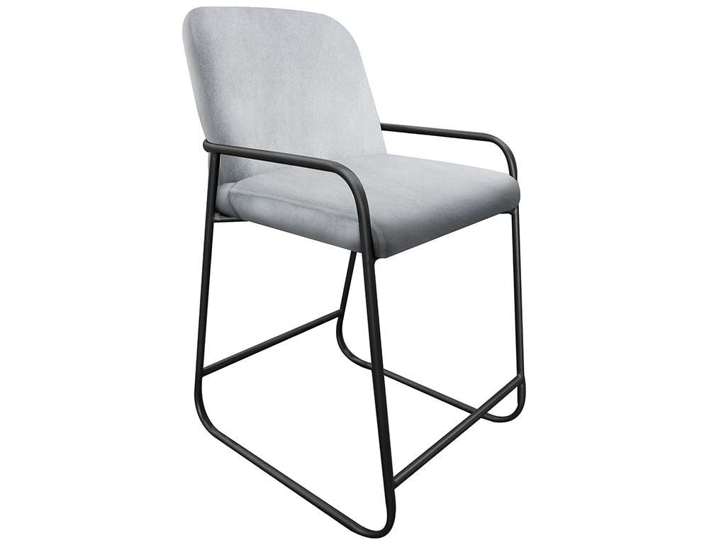 IFD - Comala - Wooden Frame & Metal Base, 24in Upholstered Barstool - IUP800-BST24-161 veiw 1