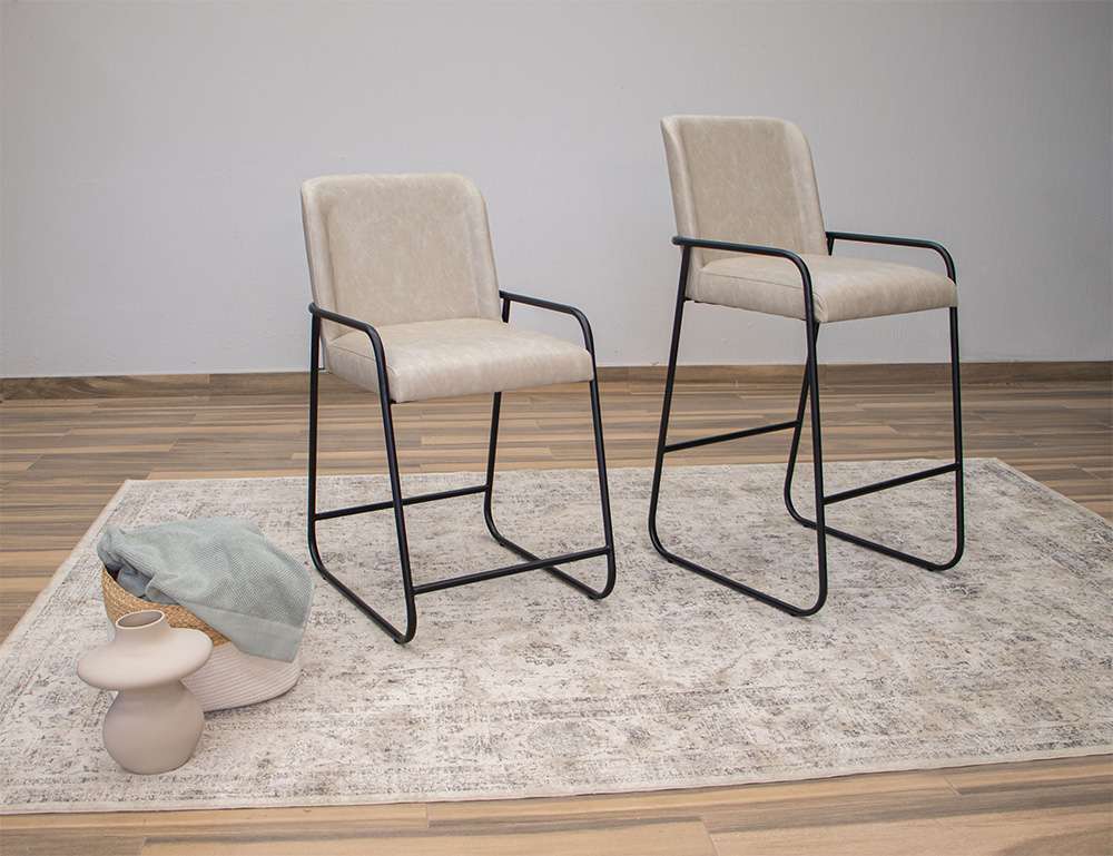 IFD - Comala - Wooden Frame & Metal Base, 24in Upholstered Barstool - IUP800-BST24-161 veiw 2