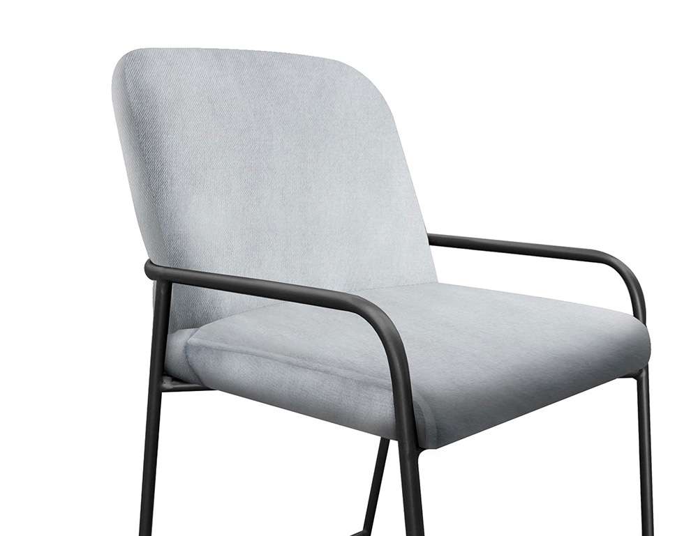 IFD - Comala - Wooden Frame & Metal Base, 24in Upholstered Barstool - IUP800-BST24-161 veiw 3