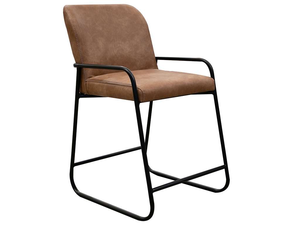 IFD - Comala - Wooden Frame & Metal Base, 24in Upholstered Barstool - IUP800-BST24-202 veiw 1
