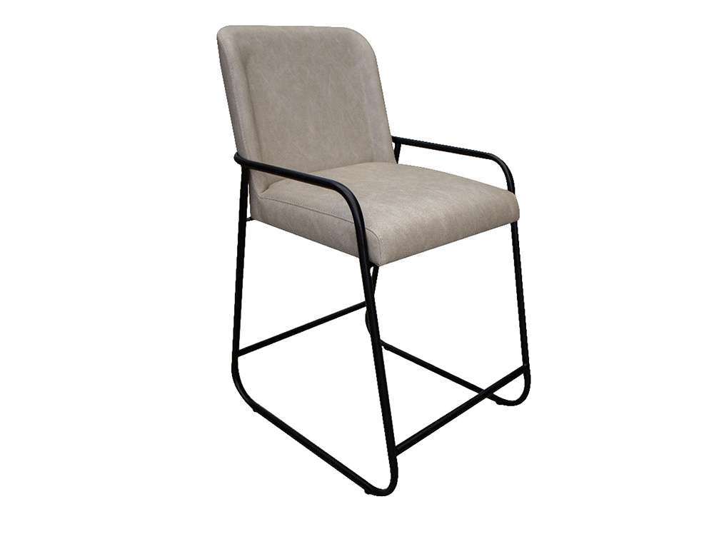 IFD - Comala - Wooden Frame & Metal Base 24in Upholstered Barstool - IUP800-BST24-210 veiw 1