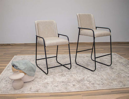 IFD - Comala - Wooden Frame & Metal Base 24in Upholstered Barstool - IUP800-BST24-210 veiw 2