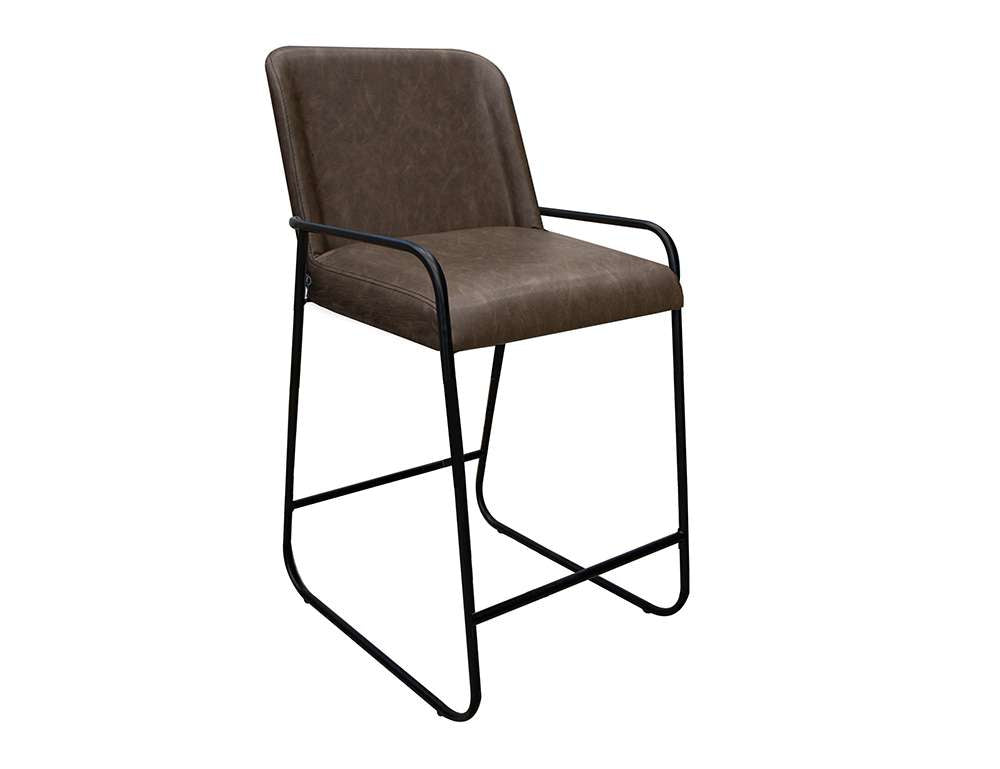 IFD - Comala - Wooden Frame & Metal Base, 24in Upholstered Barstool - IUP800-BST24-212 veiw 1