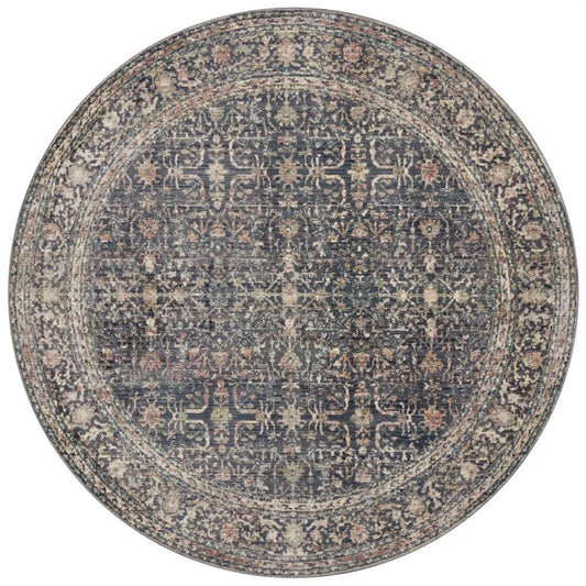 Jean Stoffer x Loloi - Bradbury Midnight/ Multi 5-0in x 5-0in Round Accent Rug - BRADBRU-01MDML500R veiw 1