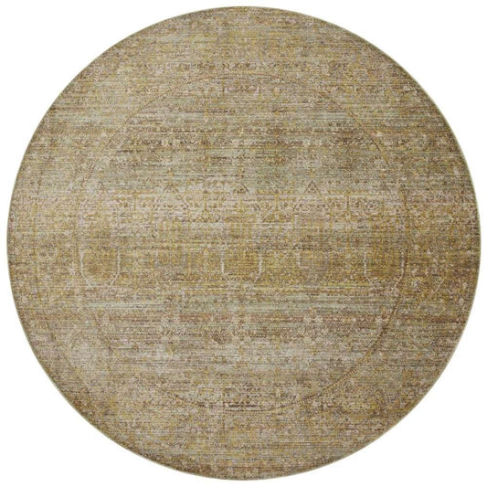Jean Stoffer x Loloi - Bradbury Dove / Gold 7-9in x 7-9in Round Area Rug - BRADBRU-02DVGO790R veiw 1