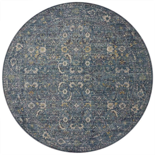 Jean Stoffer x Loloi - Bradbury Ocean / Gold 7-9in x 7-9in Round Area Rug - BRADBRU-03OCGO790R veiw 1