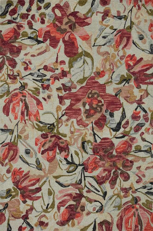 Loloi - Belladonna Ivory / Raspberry 18in x 18in Sample Rug - BLOSBLM-01IVRA160S veiw 1