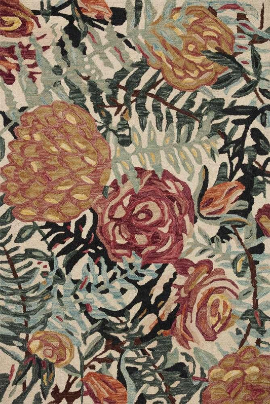 Loloi - Belladonna Ivory / Lagoon 2-3in x 3-9in Accent Rug - BLOSBLM-02IVLJ2339 veiw 1