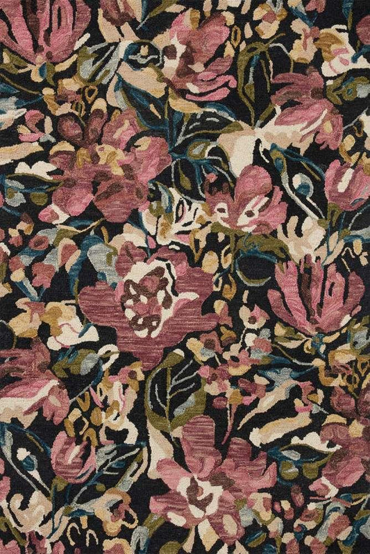 Loloi - Belladonna Black / Berry 5-0in x 5-0in Round Accent Rug - BLOSBLM-01BLBY500R veiw 1