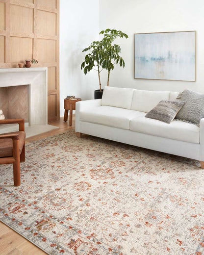 Loloi - Estelle Ivory / Rust 5-3in x 7-8in Area Rug - ESTEEST-01IVRU5378 veiw 2