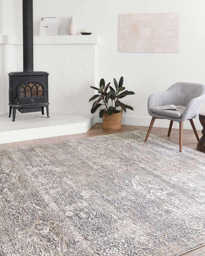 Loloi - Lucia Steel / Ivory 18in x 18in Sample Rug - LCIALUC-03STIV160S veiw 2