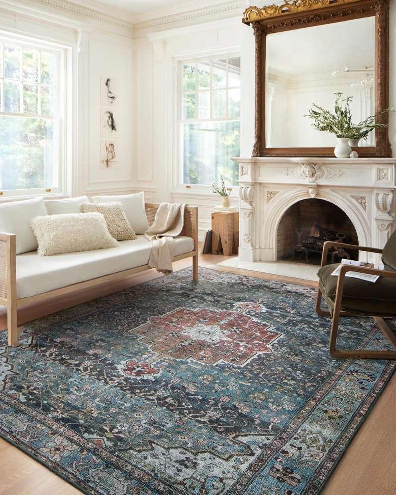 Loloi - Margot Ocean / Brick 18in x 18in Sample Rug - MARGMAT-05OCBK160S veiw 2