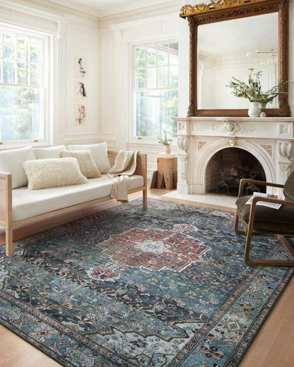Loloi - Margot Ocean / Brick 18in x 18in Sample Rug - MARGMAT-05OCBK160S veiw 2
