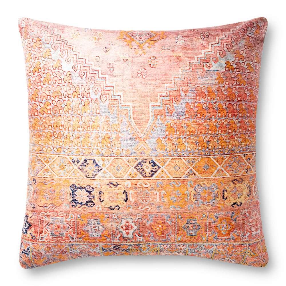 Loloi - P0883 Coral / Multi 3 x 3 Pillow - P221P0883COMLPI36 veiw 2