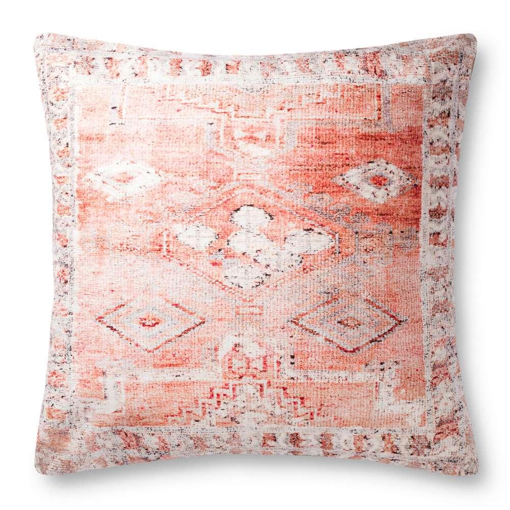 Loloi - P0883 Coral / Multi 3 x 3 Pillow - P221P0883COMLPI36 veiw 3