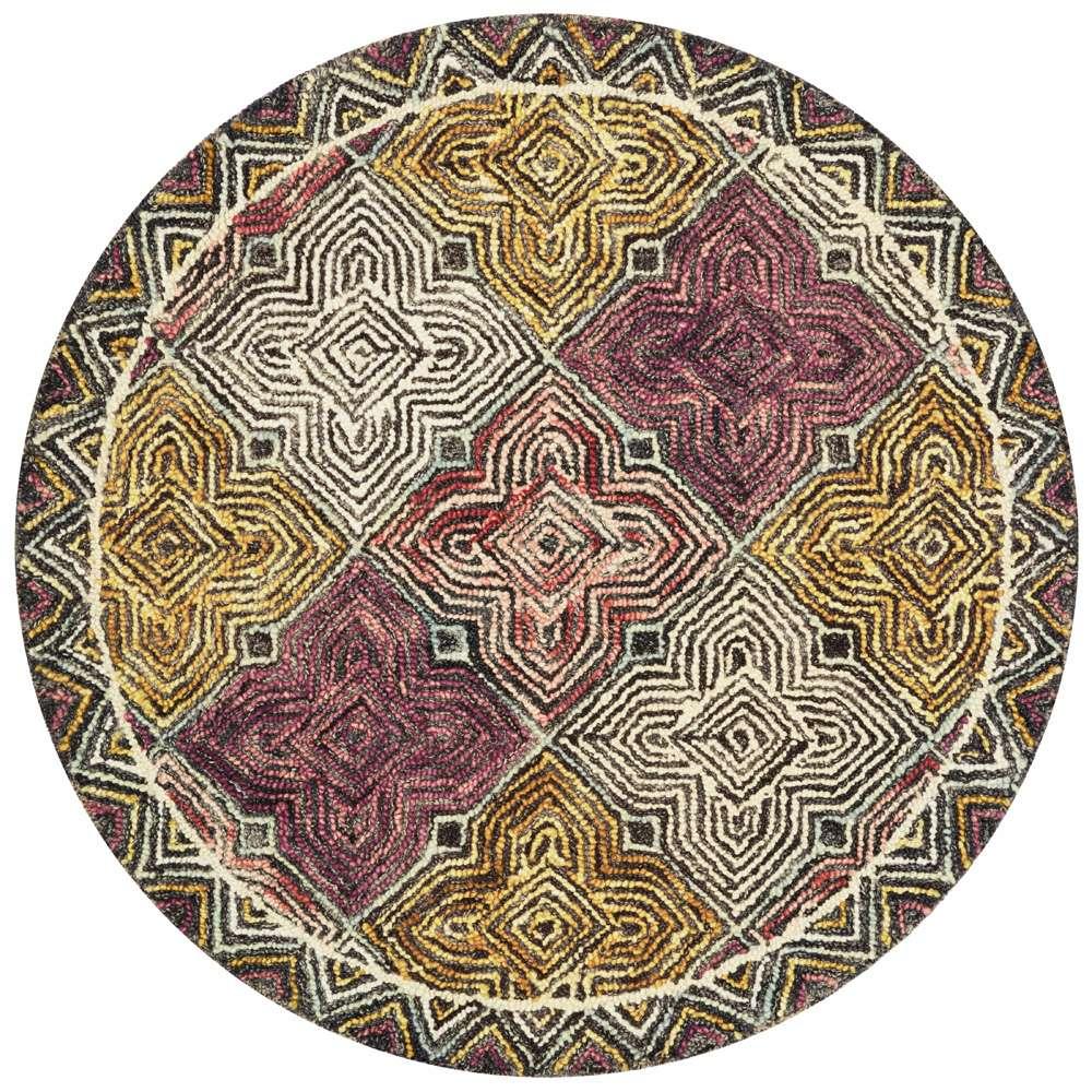 Loloi - Spectrum Charcoal / Multi 3-0in x 3-0in Round Accent Rug - SPECSPE-03CCML300R veiw 1