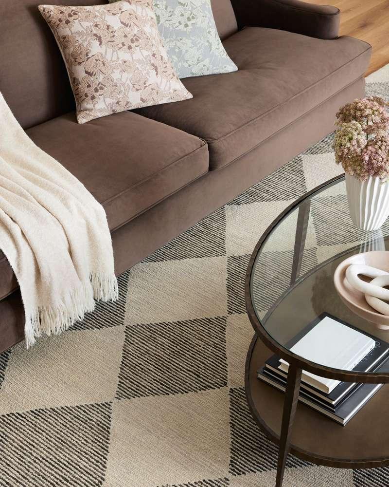 Chris Loves Julia x Loloi - Francis Beige / Charcoal 18in x 18in Sample Rug - FRASFRA-01BECC160S veiw 3