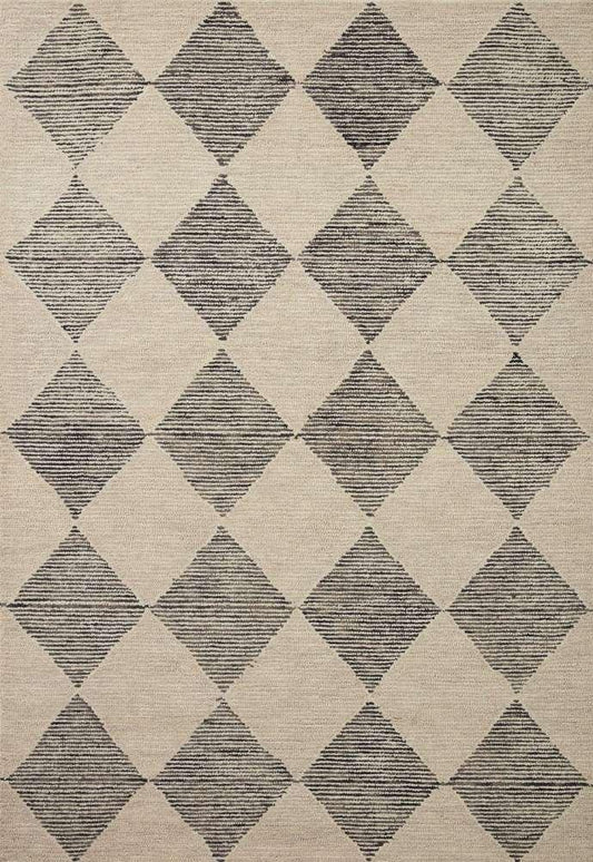 Chris Loves Julia x Loloi - Francis Beige / Charcoal 7-9in x 9-9in Area Rug - FRASFRA-01BECC7999 veiw 1