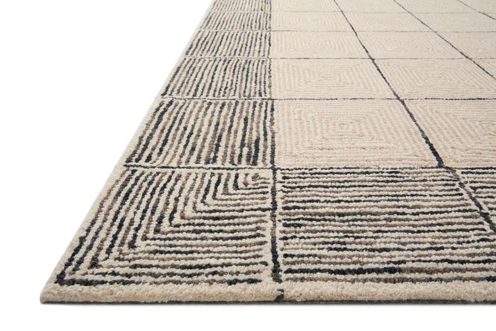 Chris Loves Julia x Loloi - Francis Cream / Black 7-9in x 9-9in Area Rug - FRASFRA-02CRBL7999 veiw 5