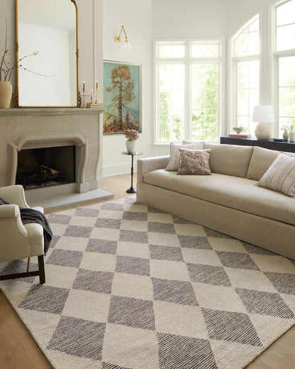 Chris Loves Julia x Loloi - Francis Beige / Charcoal 8-6in x 12 Area Rug - FRASFRA-01BECC86C0 veiw 5