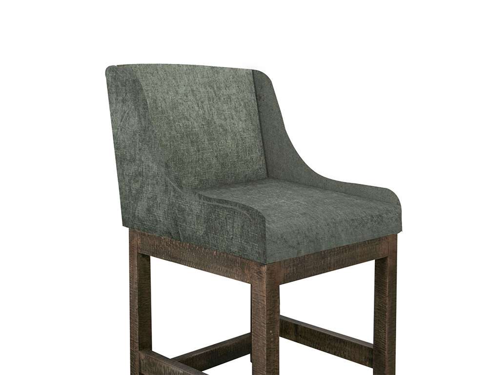 IFD - Gray - Wooden Frame & Base, 24in Upholstered Barstool - IUP700-BST24-111 veiw 2