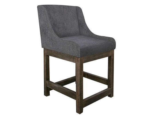IFD - Gray - Wooden Frame & Base, 24in Upholstered Barstool - IUP700-BST24-121 veiw 1