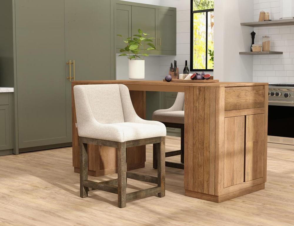 IFD - Gray - Wooden Frame & Base, 24in Upholstered Barstool - IUP700-BST24-161 veiw 4