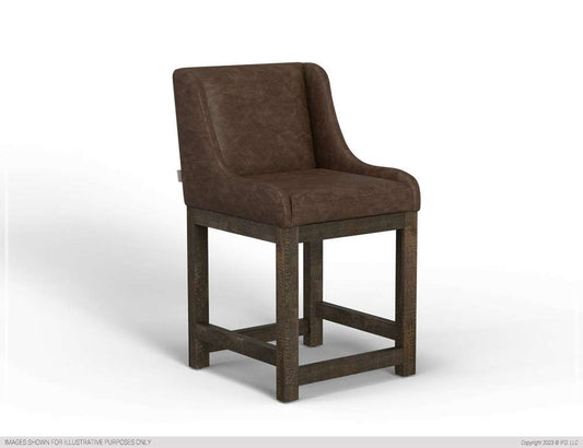 IFD - Gray - Wooden Frame & Base, 24in Upholstered Barstool - IUP700-BST24-212 veiw 1