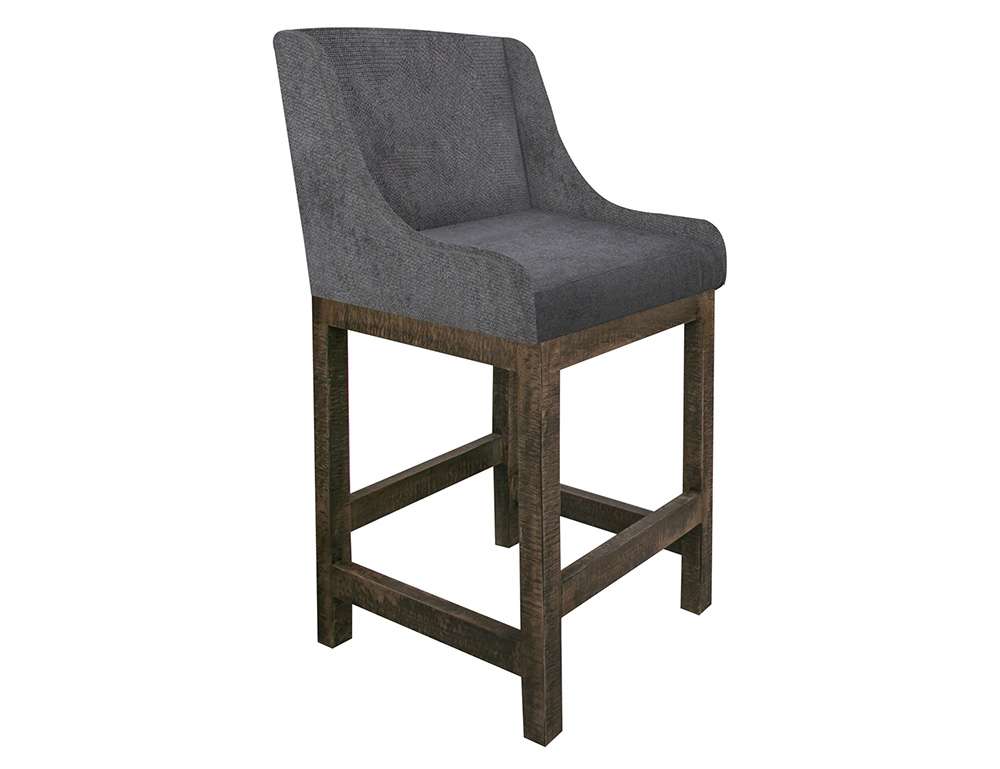IFD - Gray - Wooden Frame & Base, 30in Upholstered Barstool - IUP700-BST30-121 veiw 1