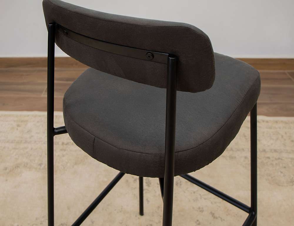 IFD - Salamanca - Wooden Frame & Metal Base, 24in Upholstered Barstool - IUP801-BST24-211 veiw 3