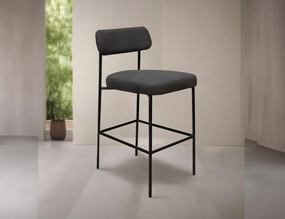 IFD - Salamanca - Wooden Frame & Metal Base, 30in Upholstered Barstool - IUP801-BST30-211 veiw 4