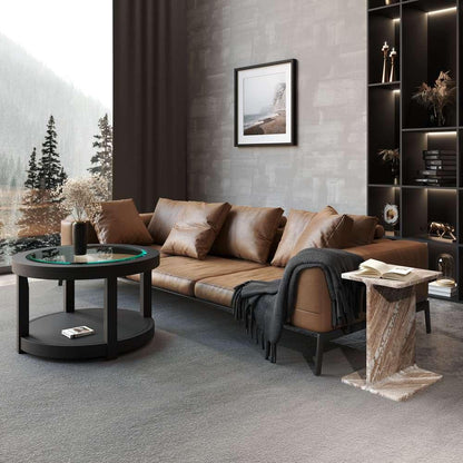 Jofran - Enzo Luxury Genuine Solid Marble Icon End Table - 2330-ENZOTNT veiw 3