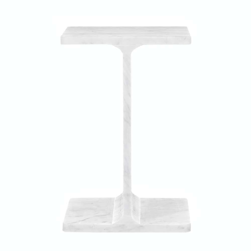 Jofran - Enzo Luxury Genuine Solid Marble Icon End Table - 2330-ENZOWHT veiw 2