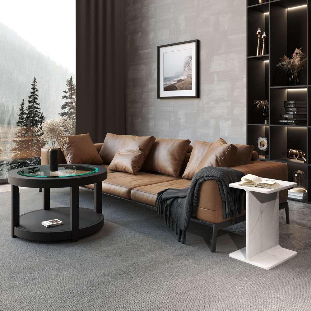 Jofran - Enzo Luxury Genuine Solid Marble Icon End Table - 2330-ENZOWHT veiw 3